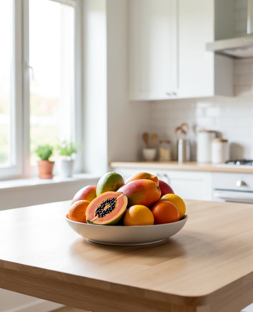 Ambiente de cocina saludable y organizada
